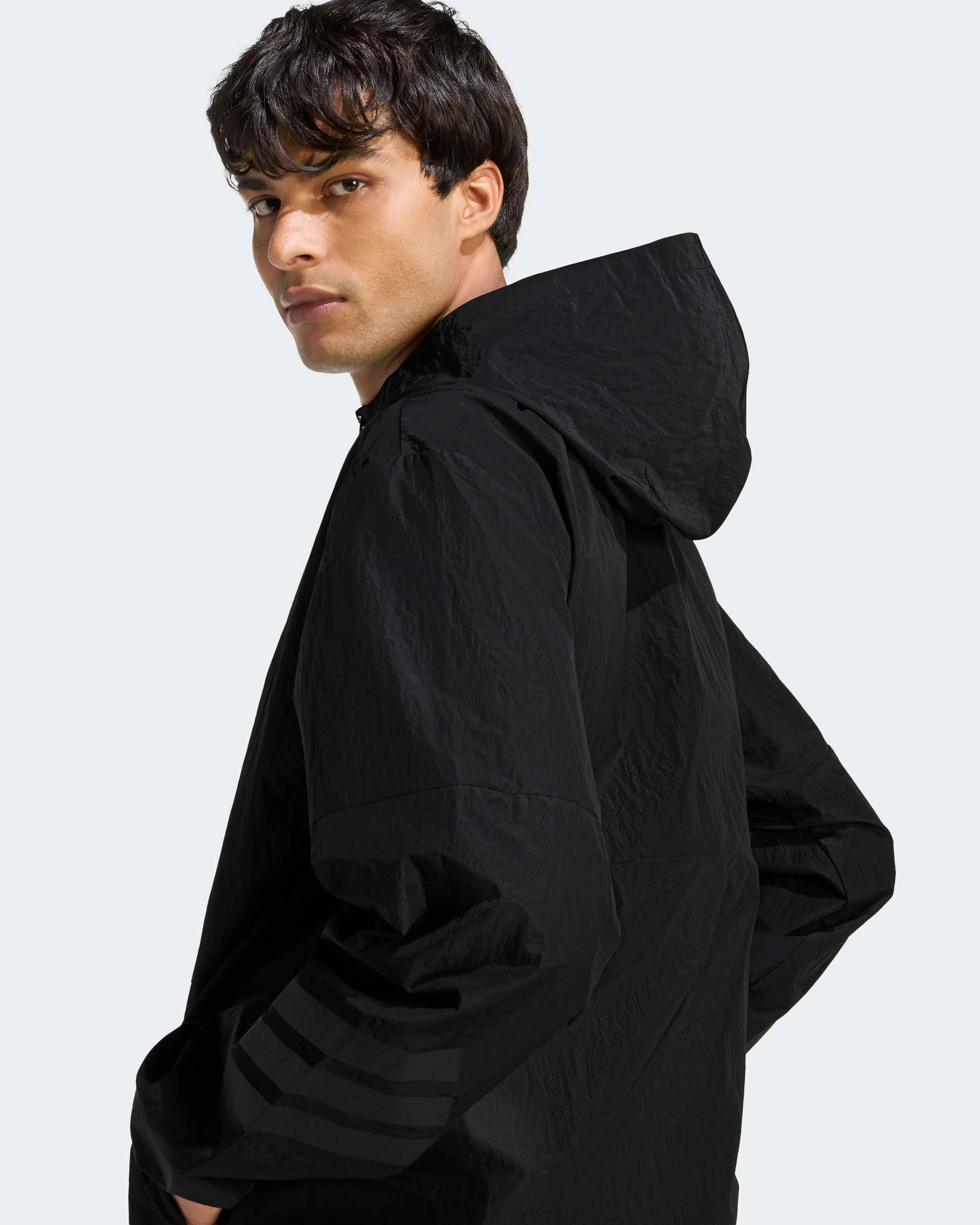 Mens Lights Out Windbreaker Black - Image 4
