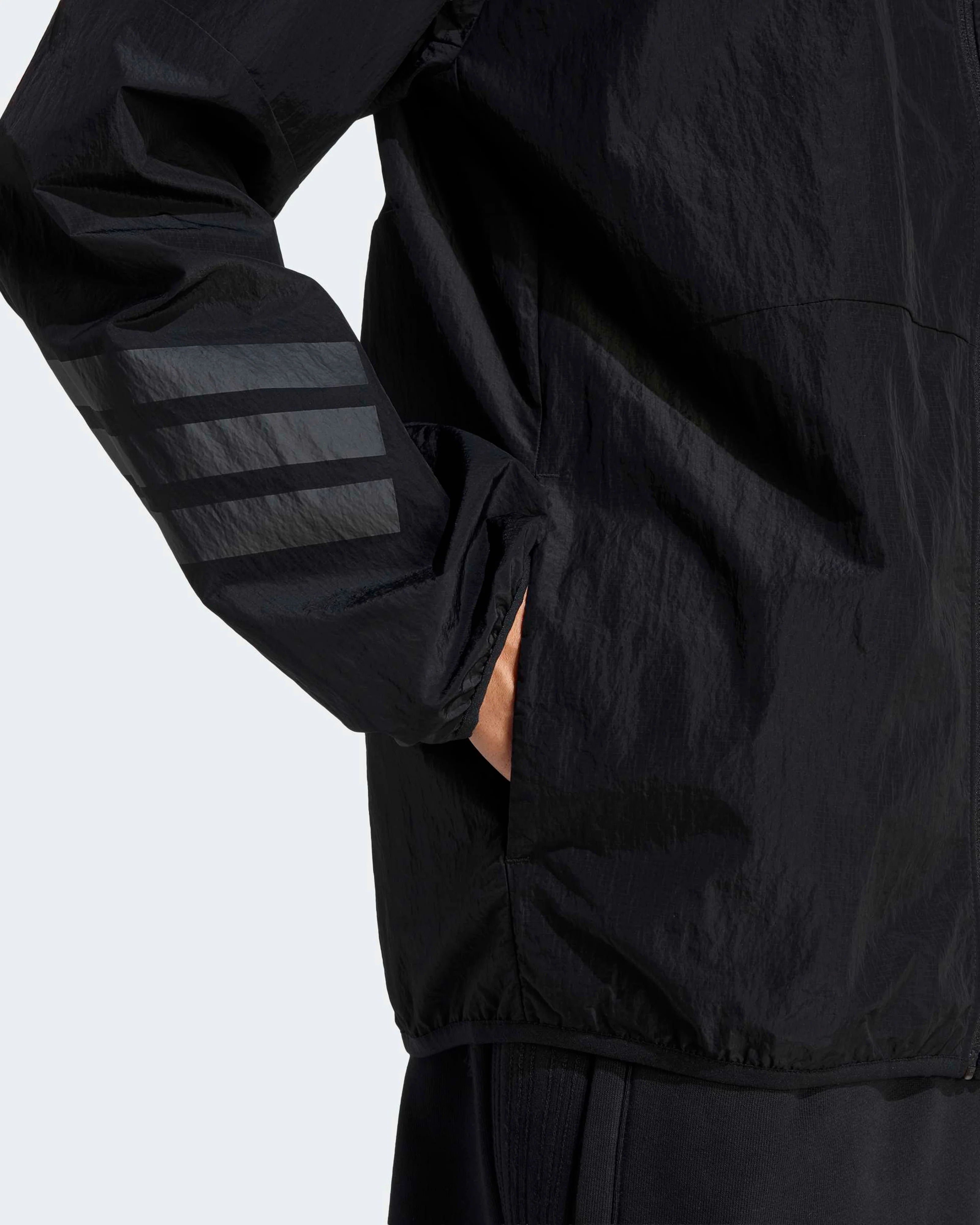 Mens Lights Out Windbreaker Black - Image 5