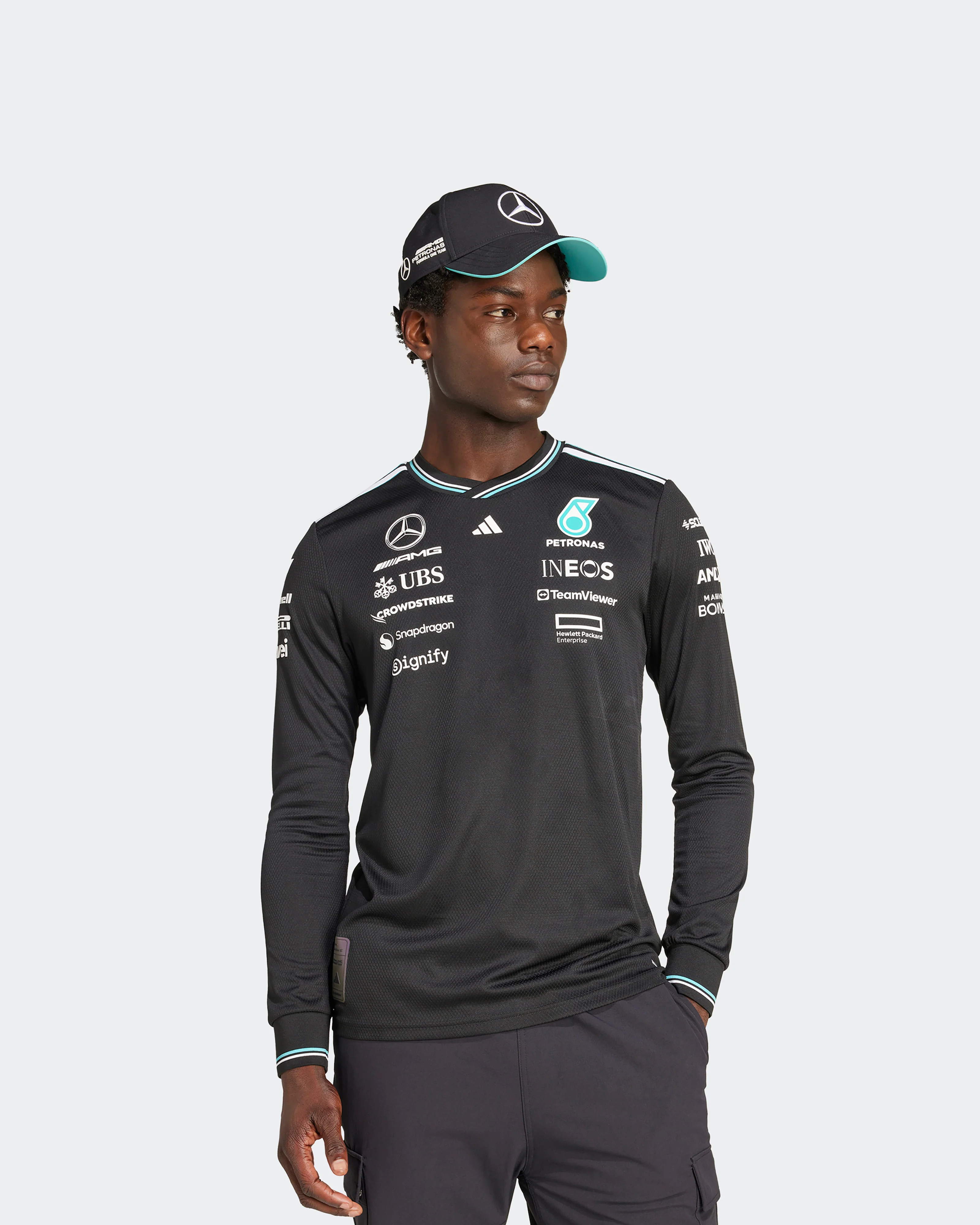 Mens 2025 Authentic Long Sleeve Driver Tee Black - Image 5