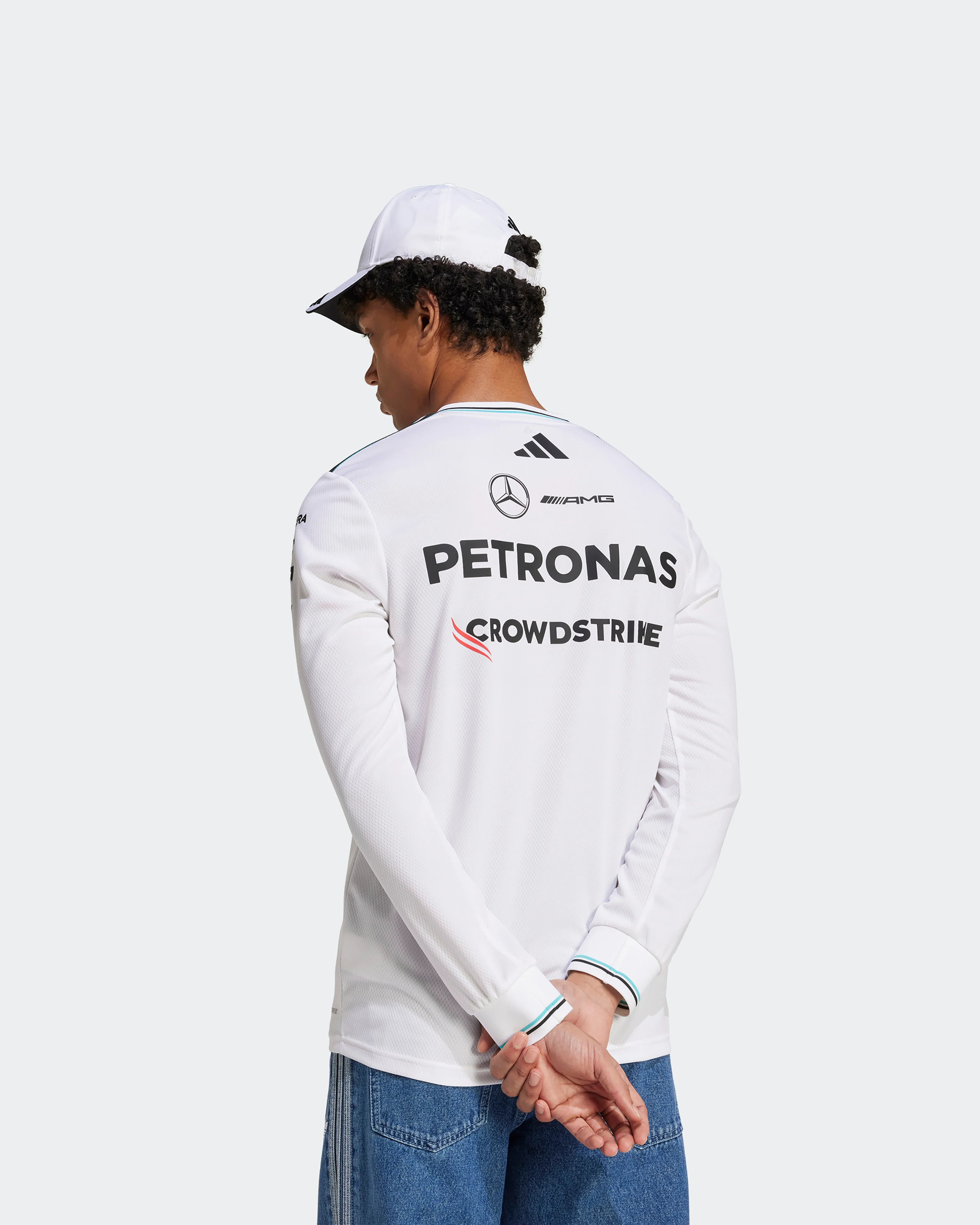 Mens 2025 Authentic Long Sleeve Driver Tee White - Image 6