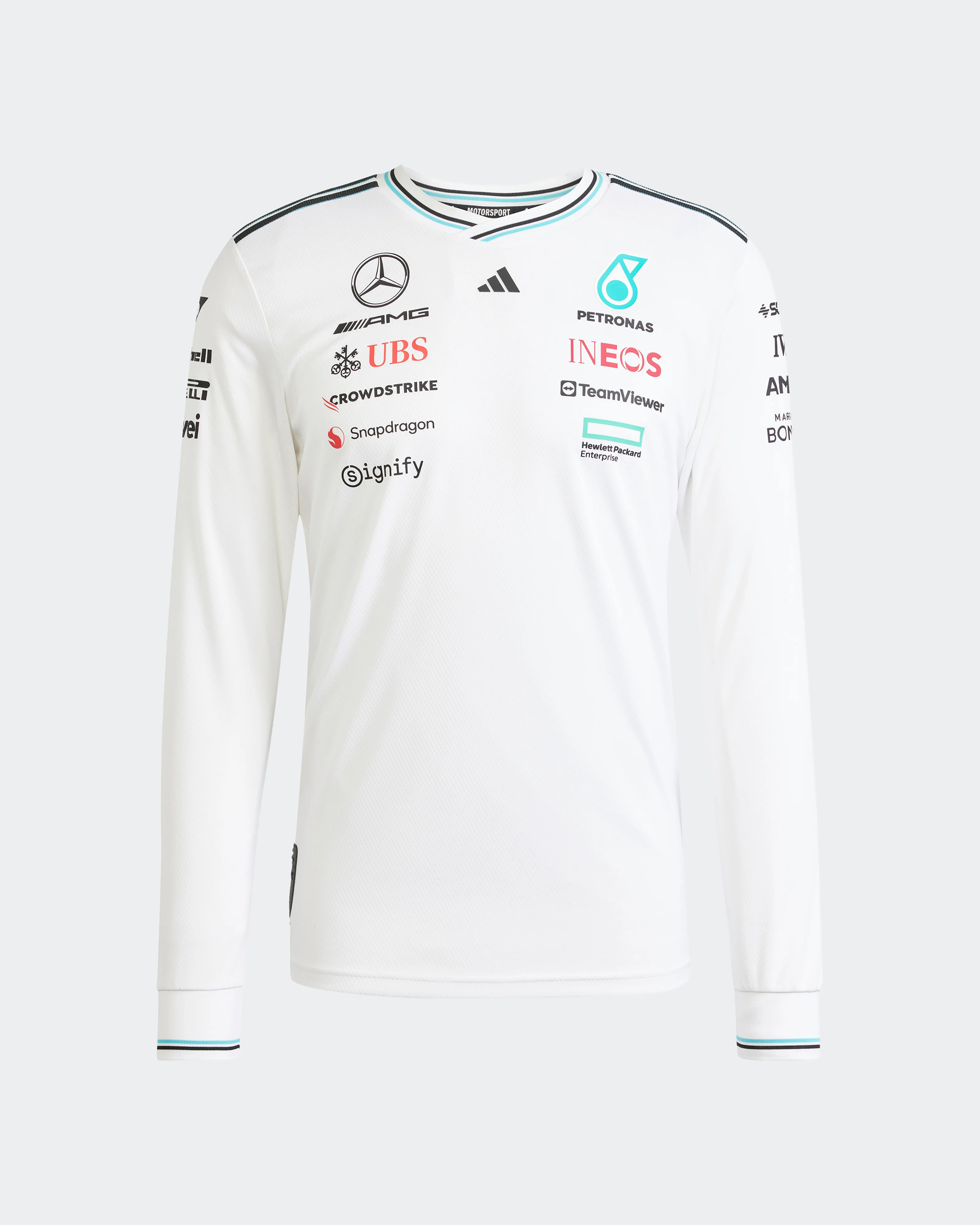 Mens 2025 Authentic Long Sleeve Driver Tee White - Image 7