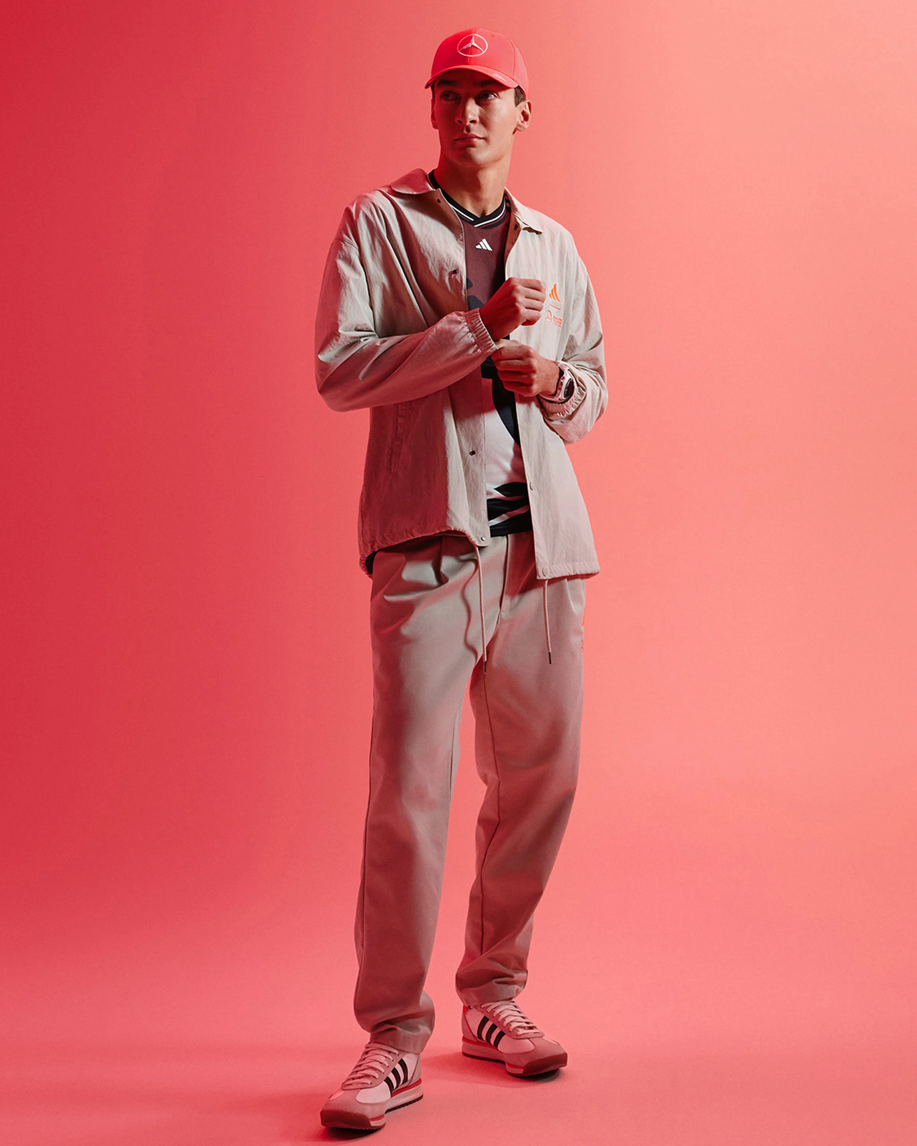 Mens Miami Coach Jacket Beige - Image 3