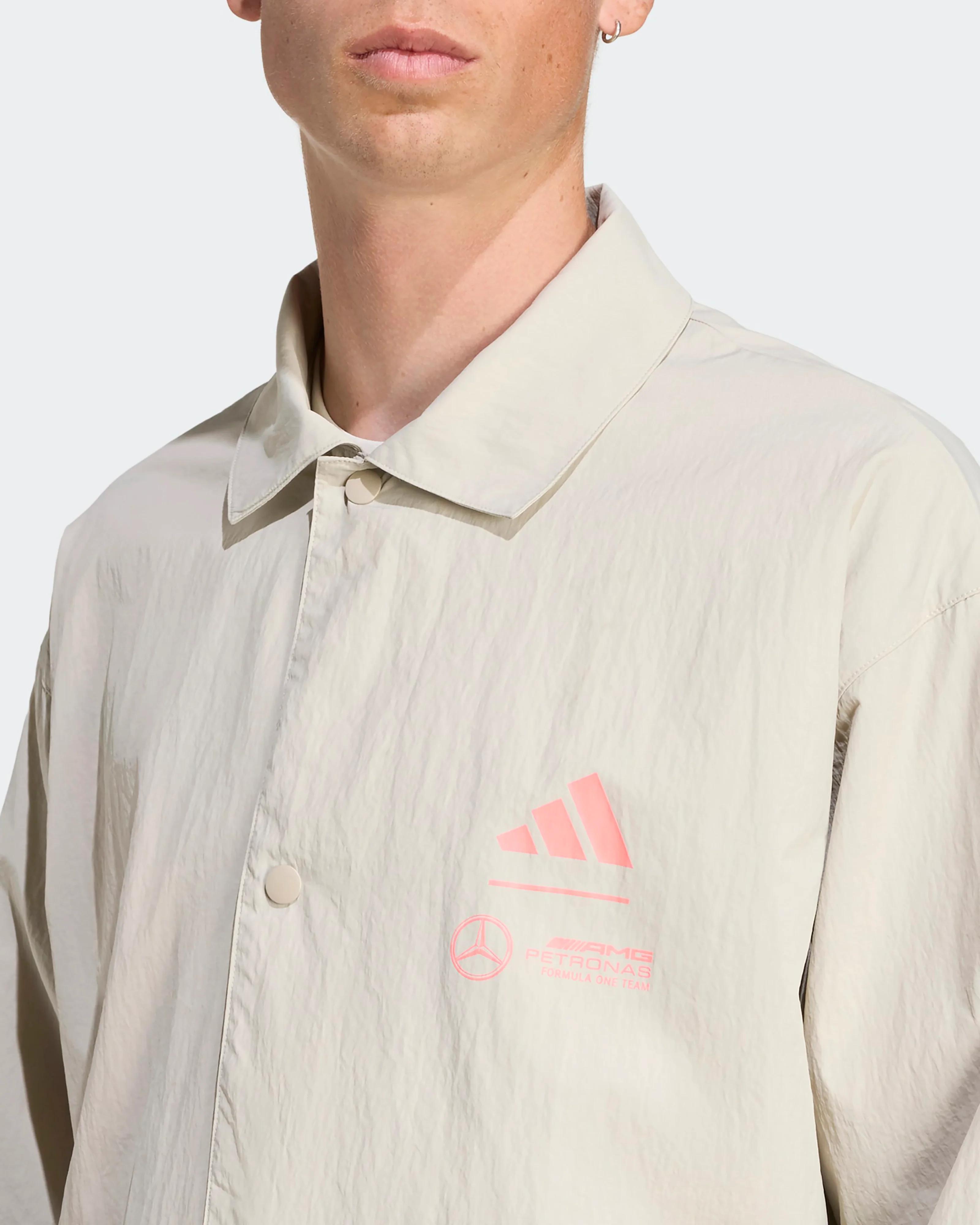 Mens Miami Coach Jacket Beige - Image 5