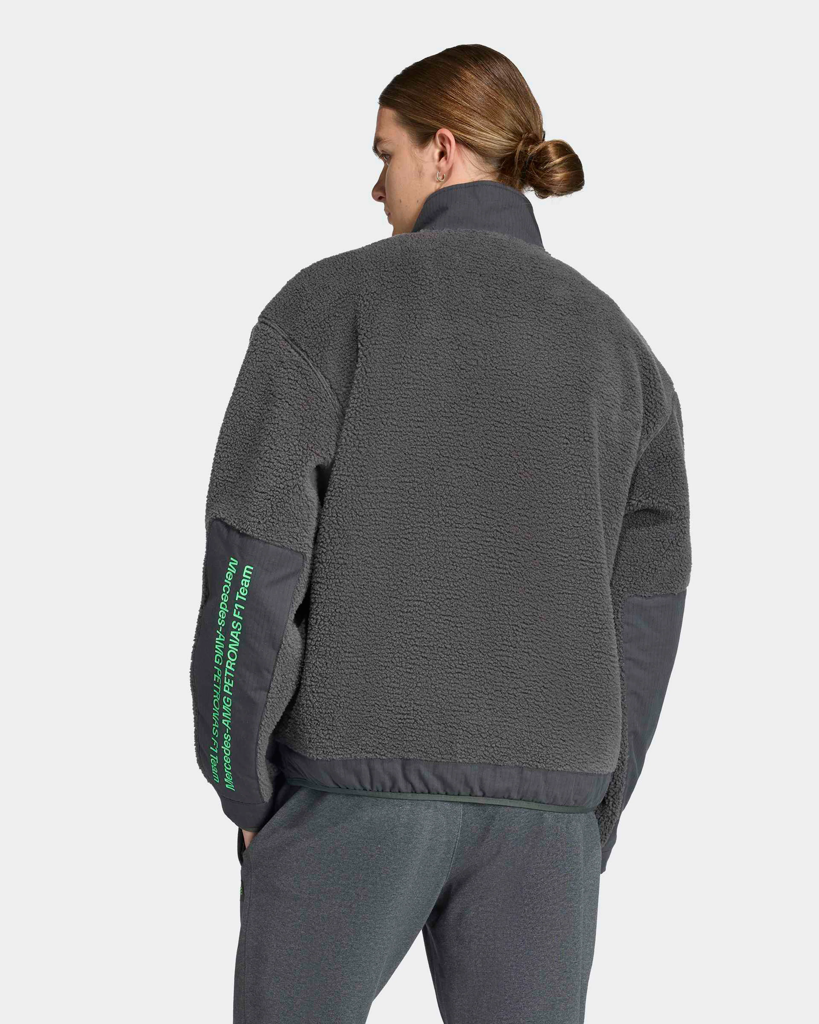 Mens Premium Sweat Quarter Zip Fleece Grey - Image 2