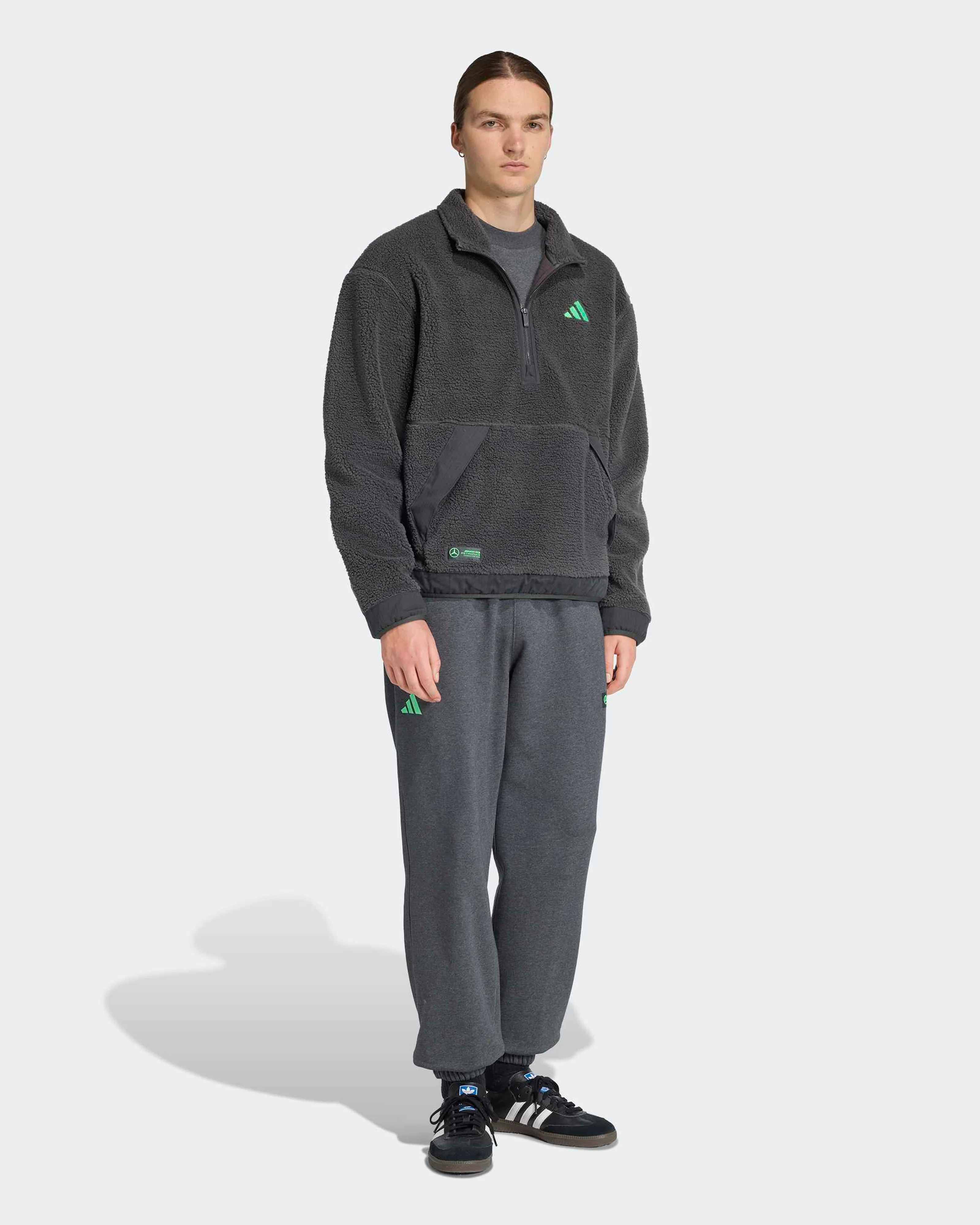 Mens Premium Sweat Quarter Zip Fleece Grey - Image 3