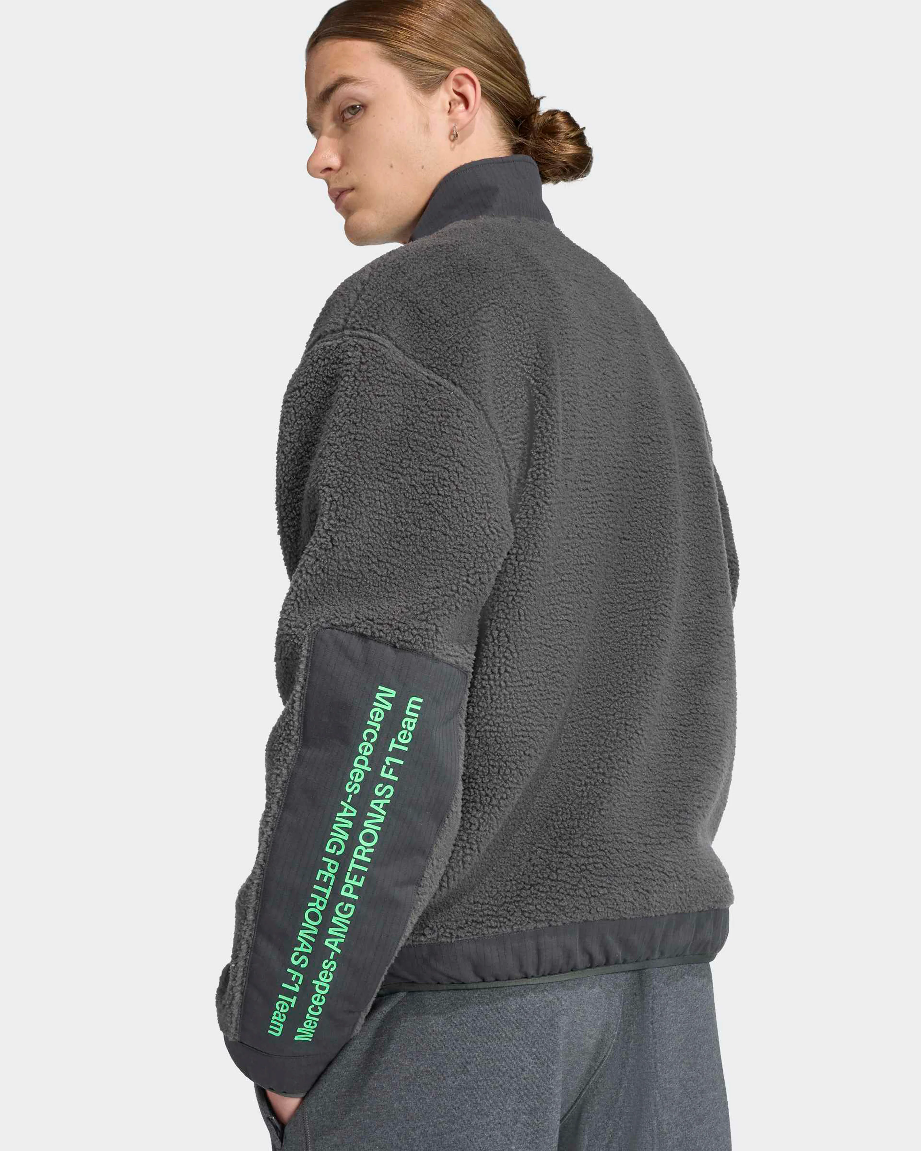 Mens Premium Sweat Quarter Zip Fleece Grey - Image 4