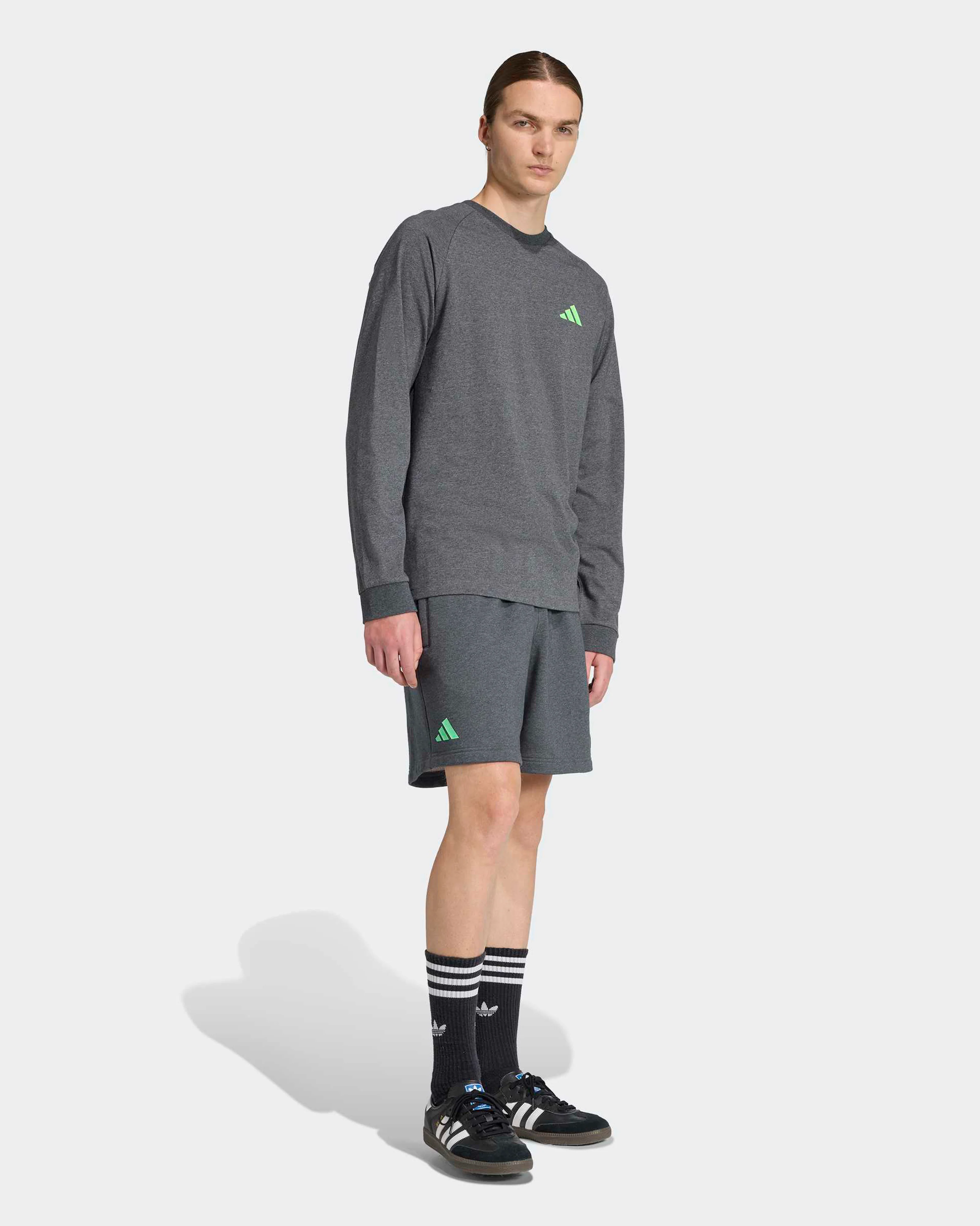 Mens Premium Sweat Shorts Grey - Image 4