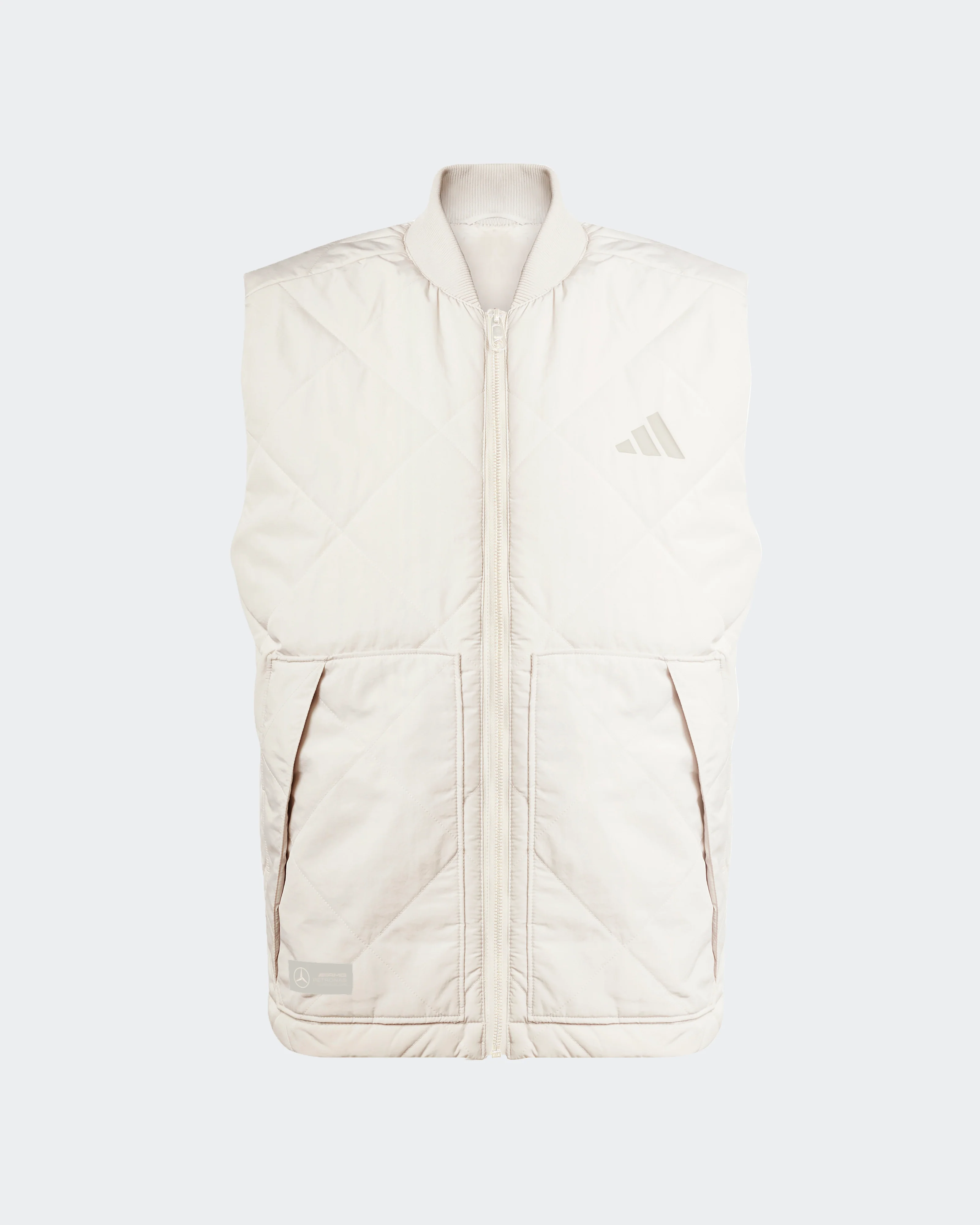 Mens Premium Sweat Vest Beige - Image 5