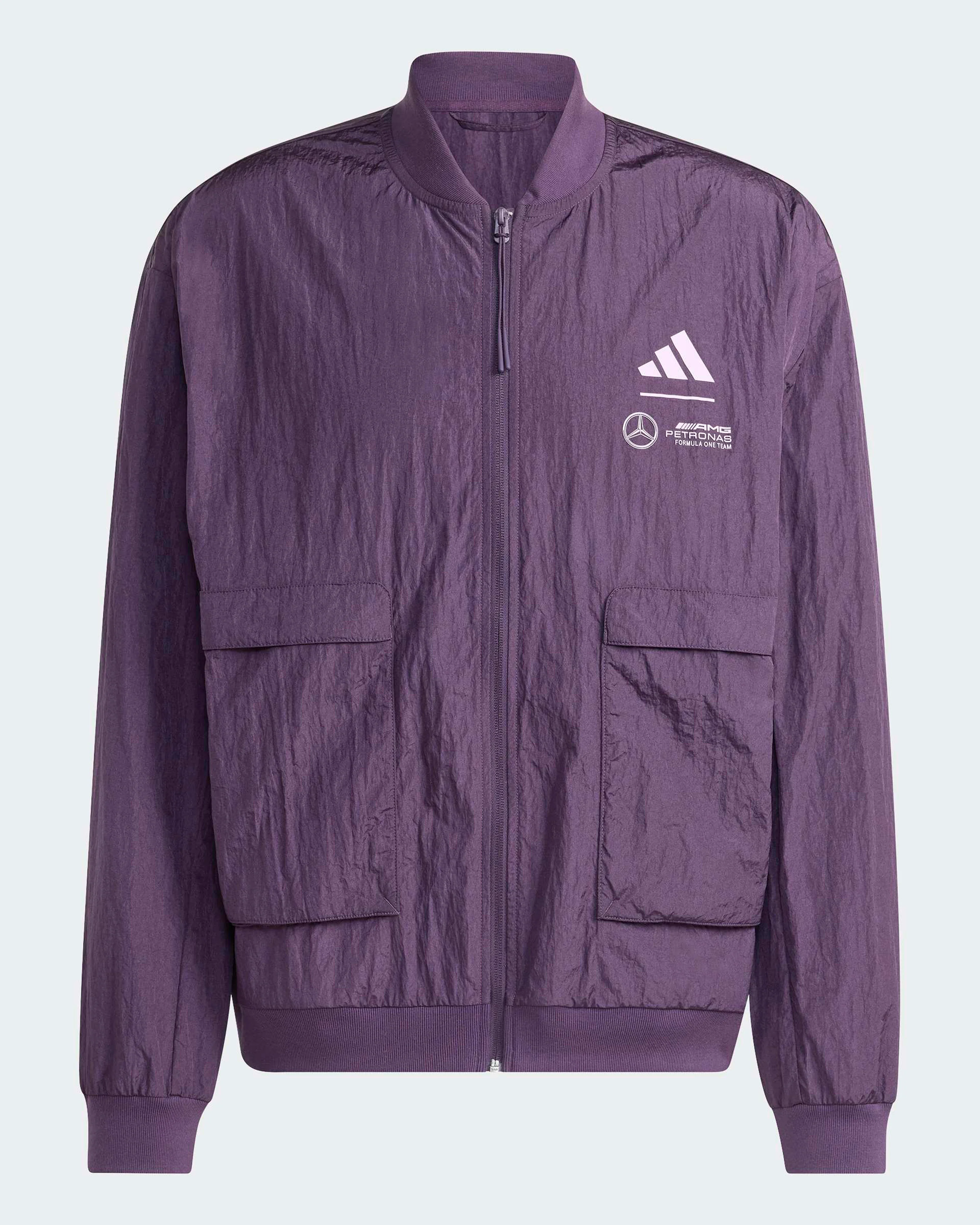 Mens Premium Woven Bomber Jacket Purple - Image 6