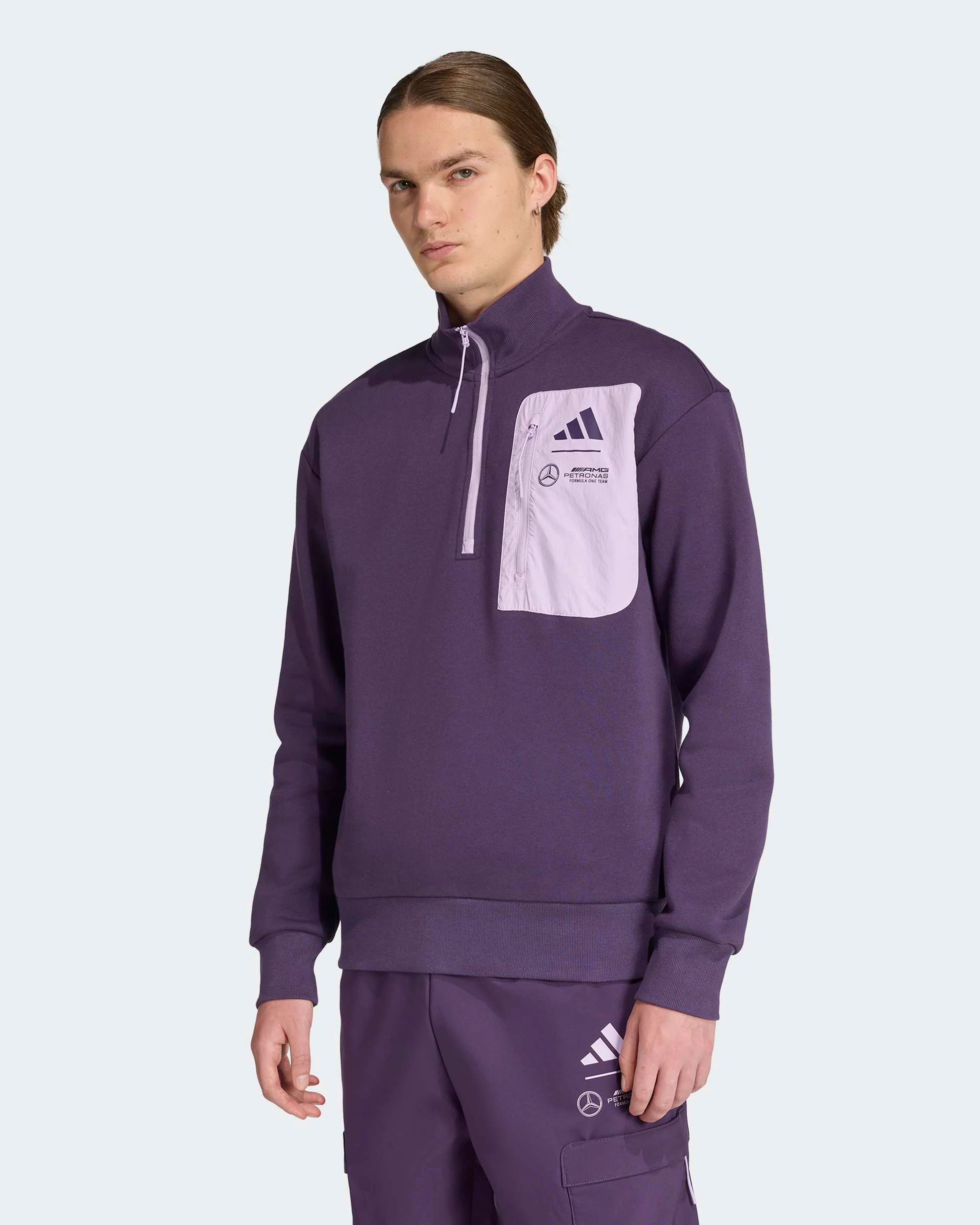 Mens Premium Woven Fleece Top Dark Purple