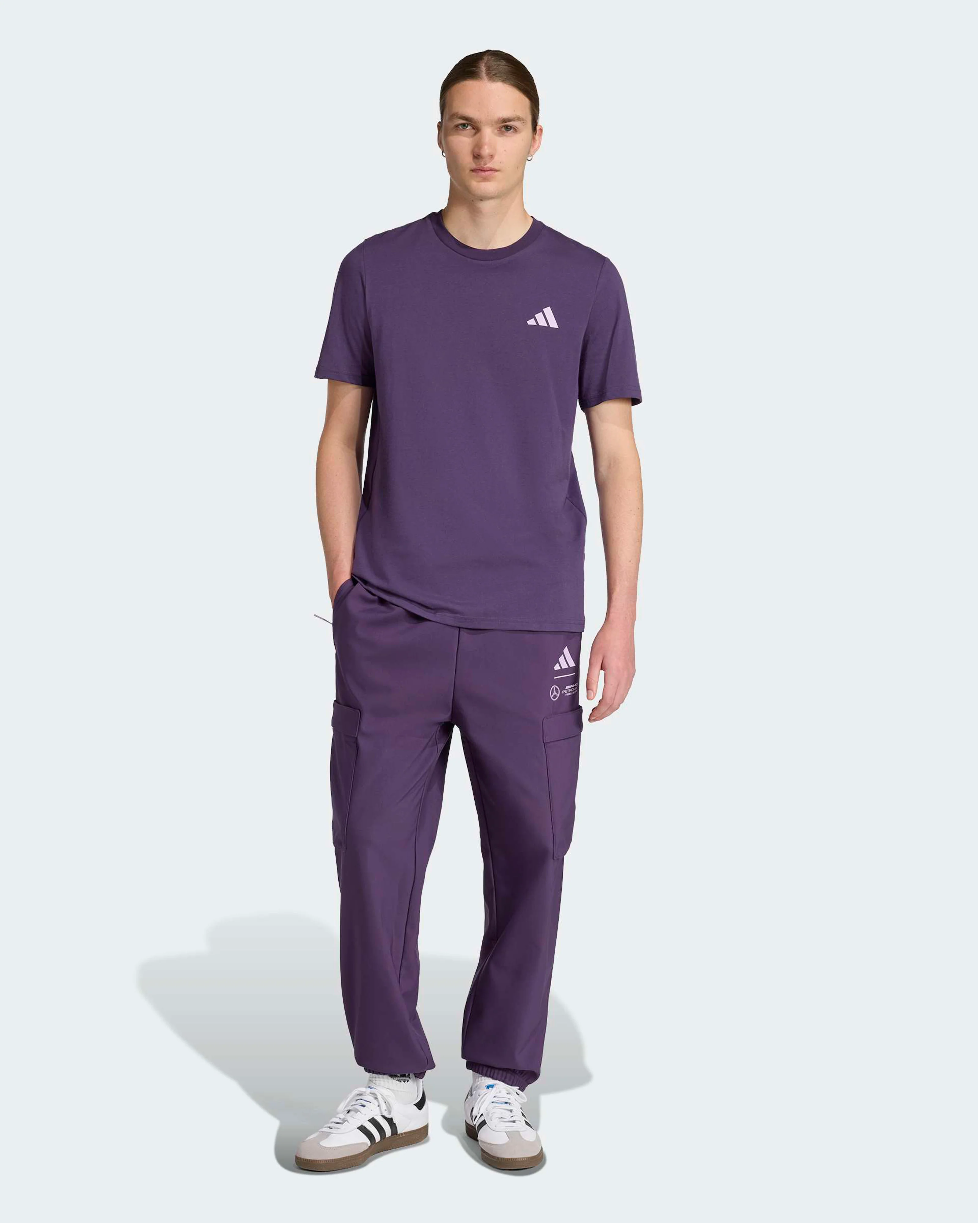 Mens Premium Woven Graphic T-shirt Dark Purple - Image 3