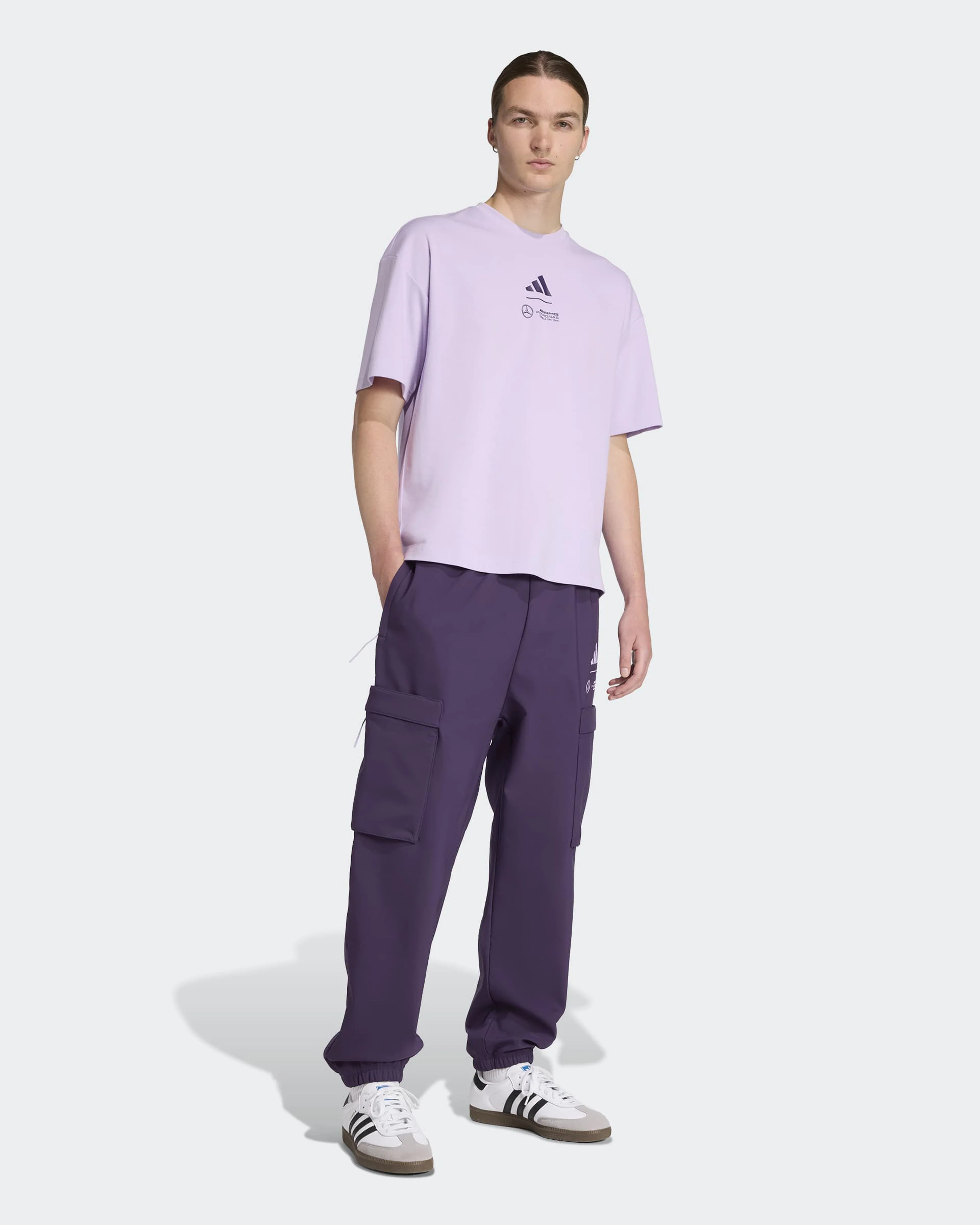Mens Premium Woven Joggers Dark Purple - Image 3
