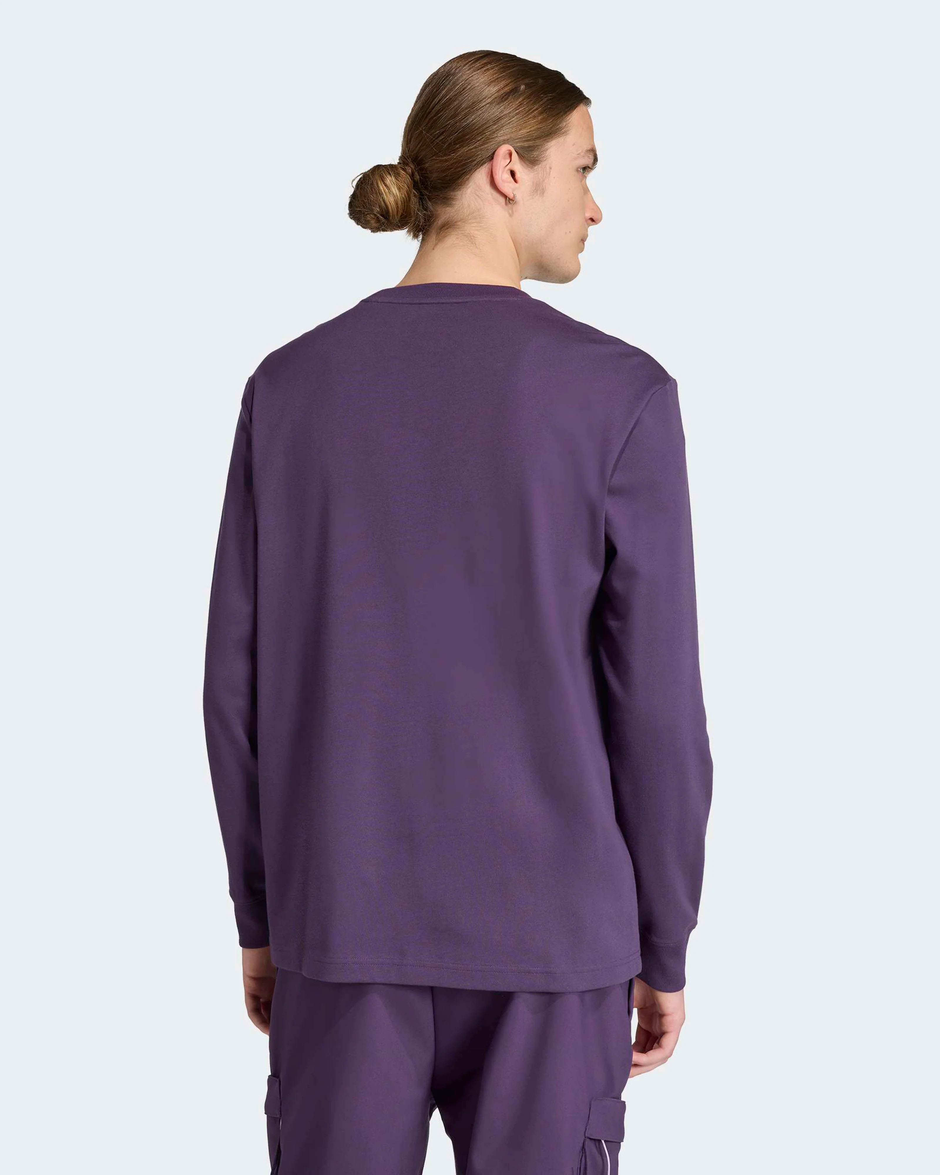 Mens Premium Woven Long Sleeve T-shirt Dark Purple - Image 2