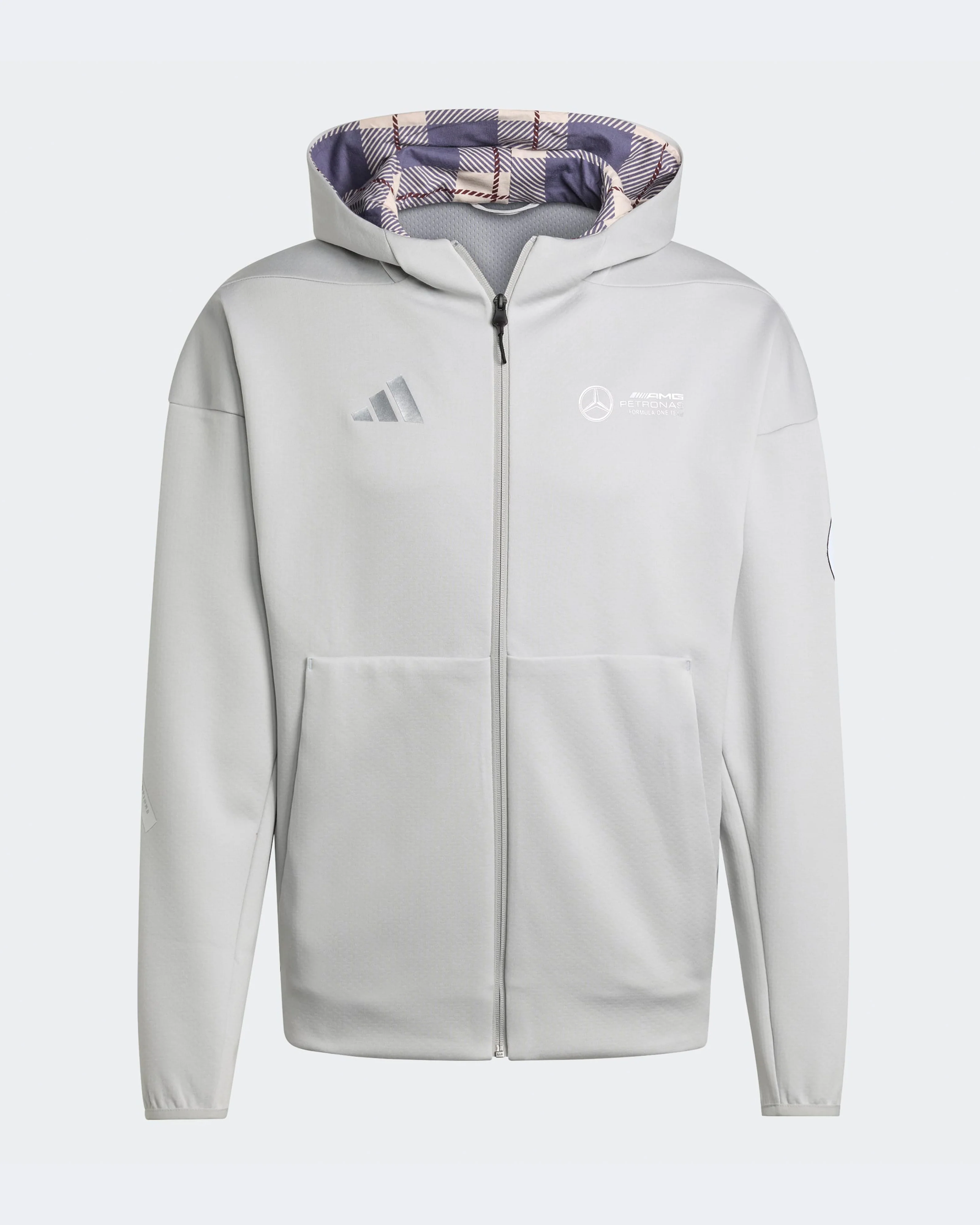 Mens Silver Arrows Full-Zip Hoody Grey - Image 7