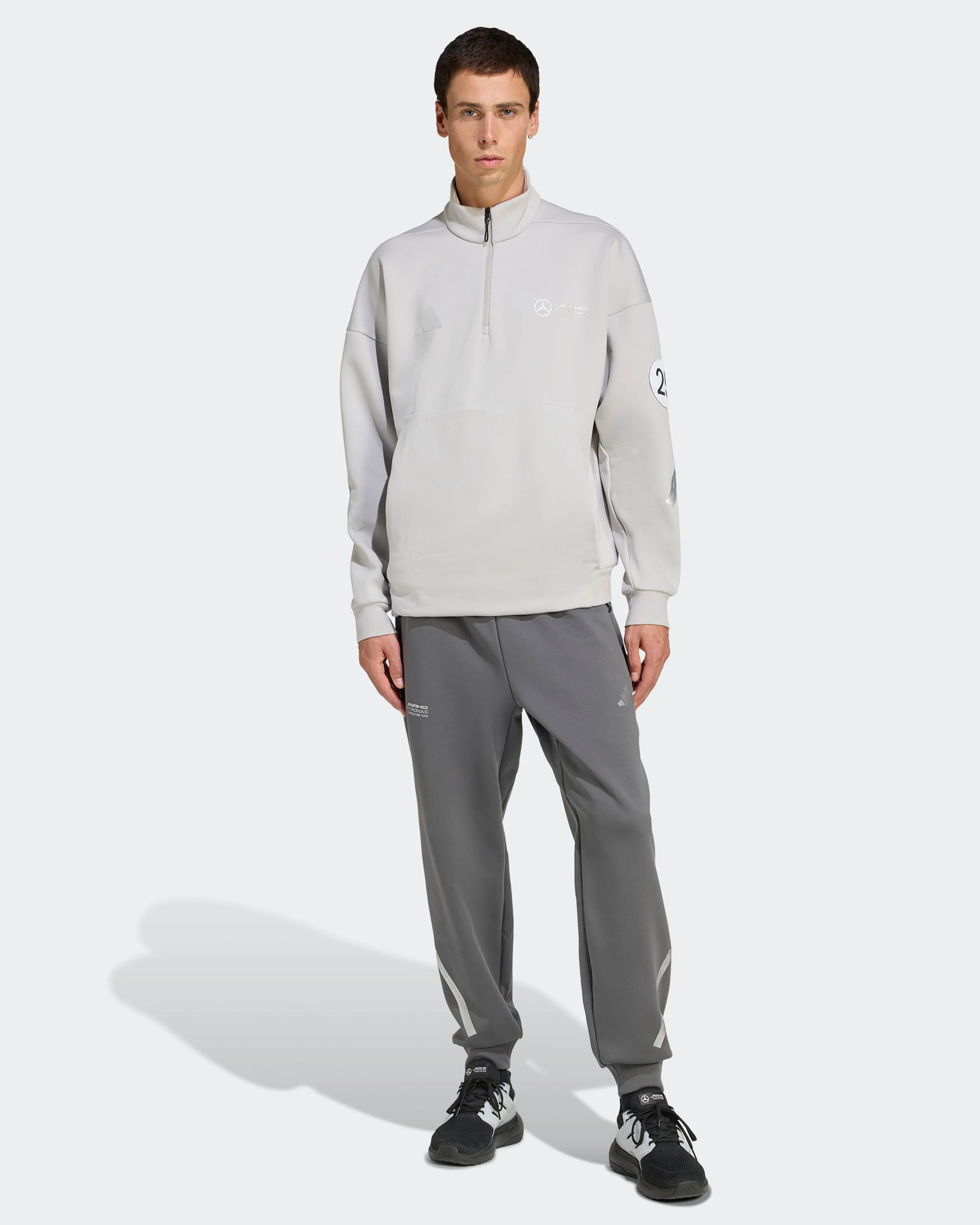 Mens Silver Arrows Quarter Zip Grey - Image 5