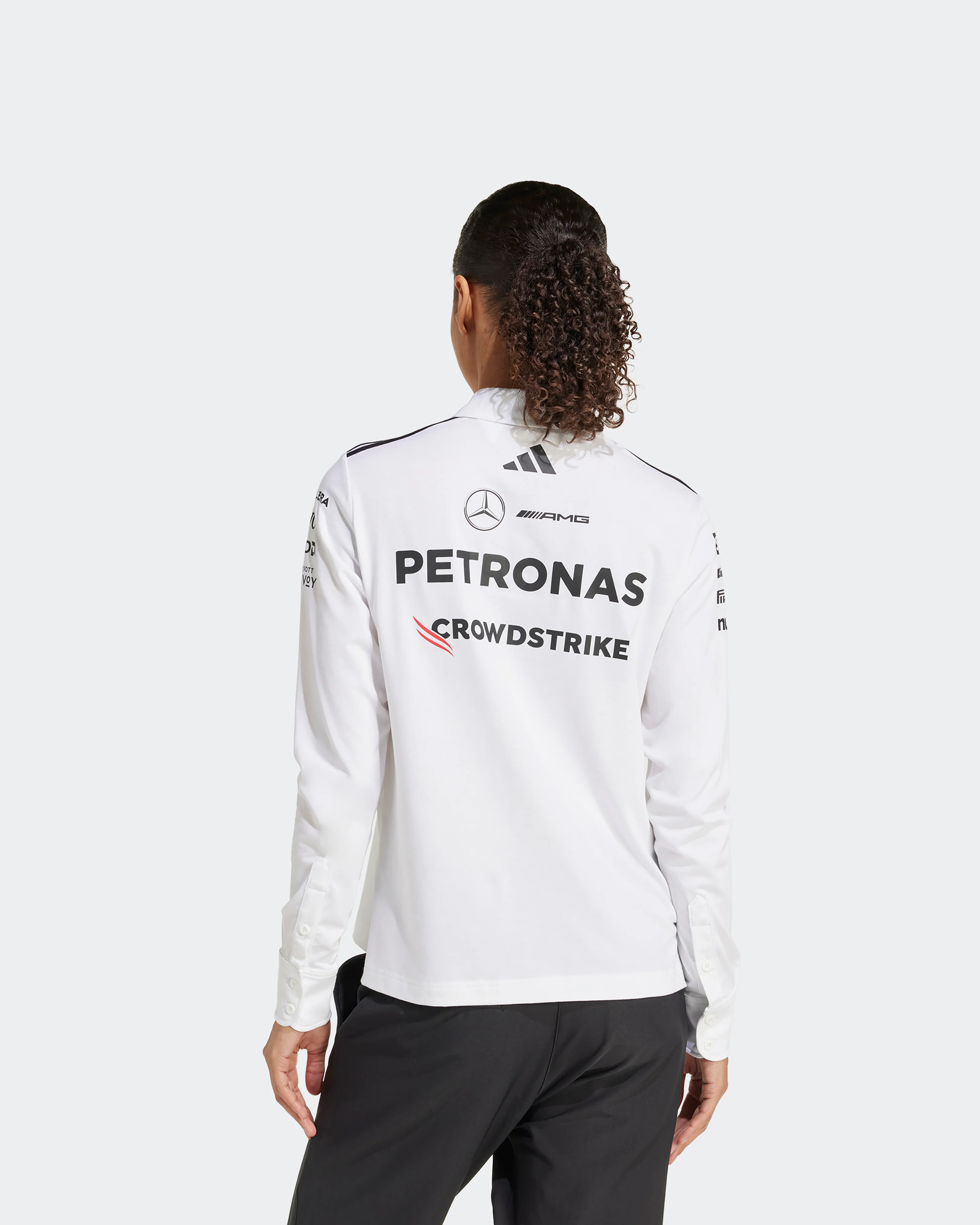 Womens 2025 Team Long Sleeve Polo White - Image 4