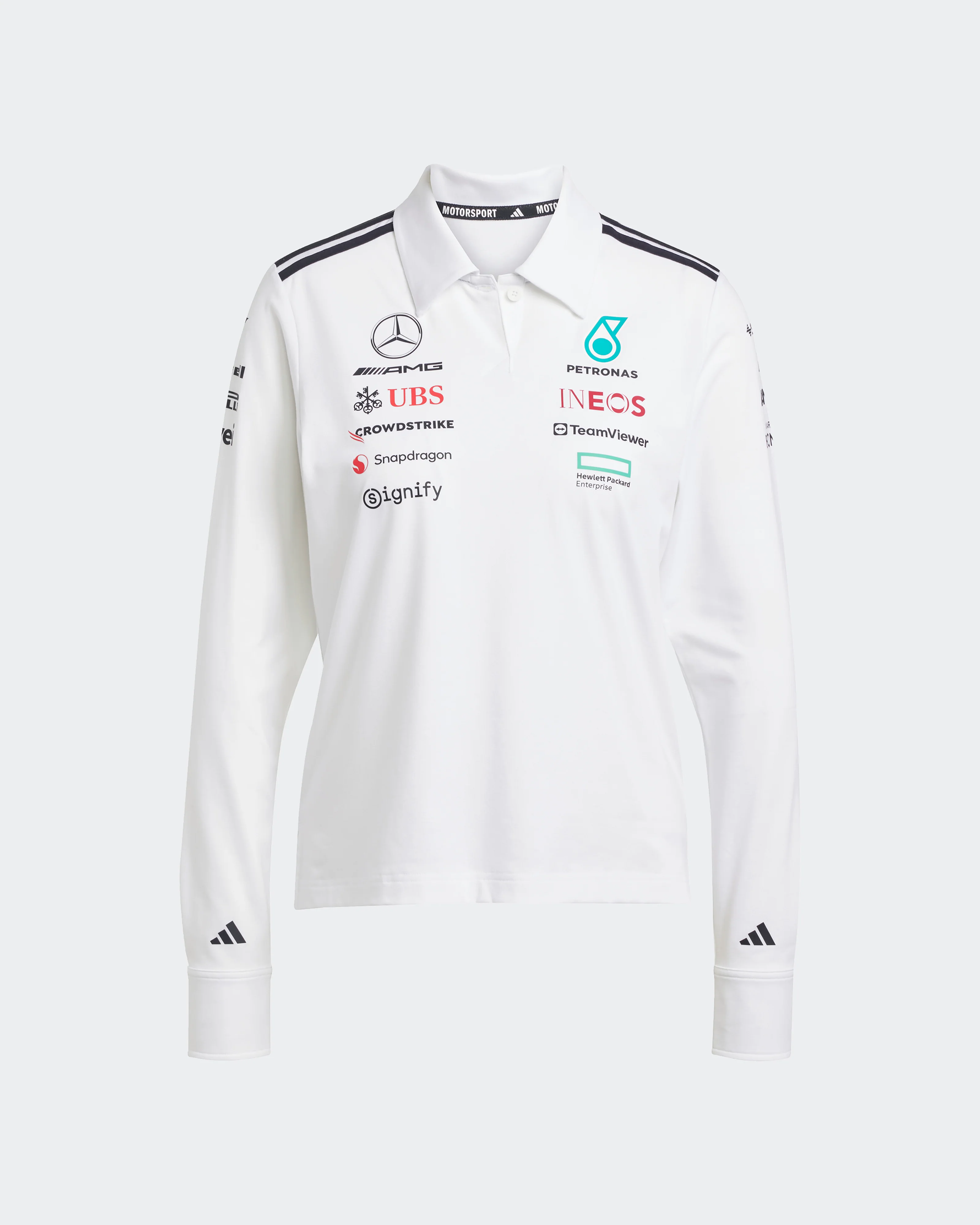 Womens 2025 Team Long Sleeve Polo White - Image 5