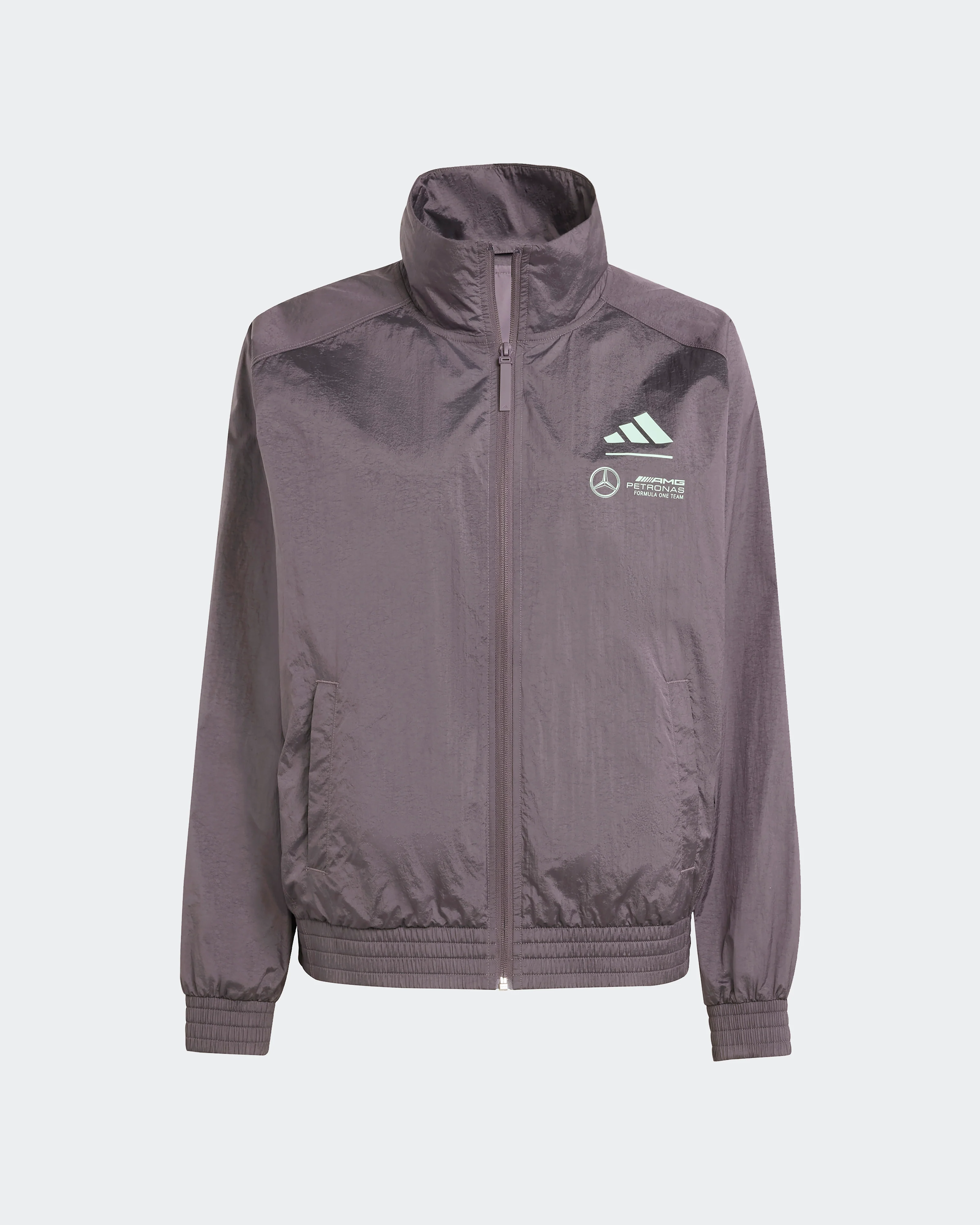 Womens Premium Woven Track Top Grey - Image 6