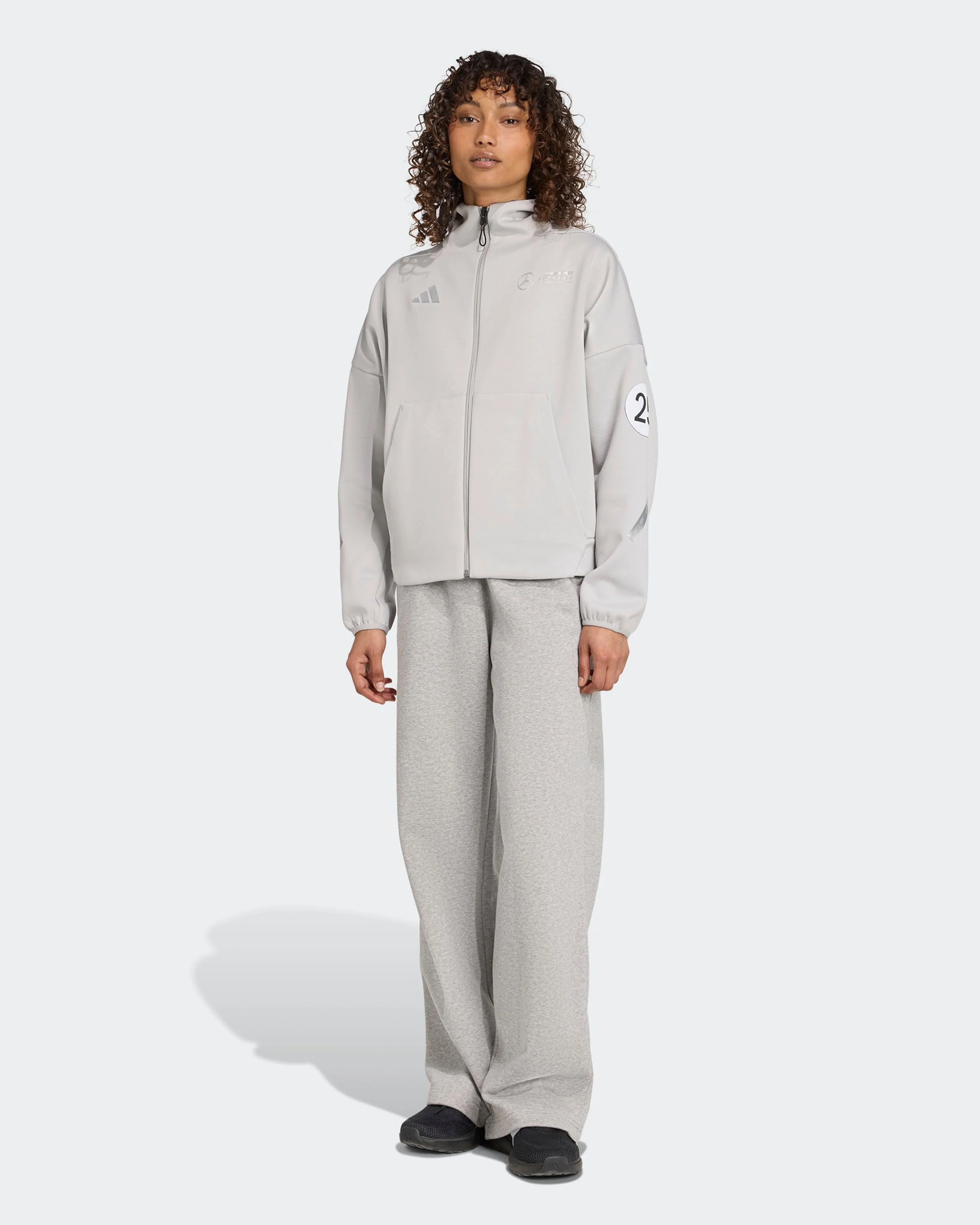 Womens Silver Arrows Full-Zip Hoody Grey - Image 3